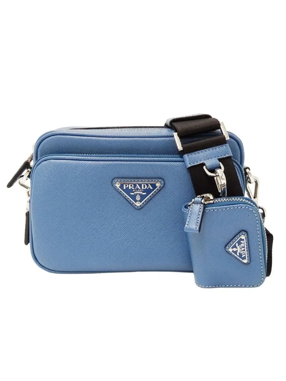 Prada Shoulder Bag Saffiano Light Blue